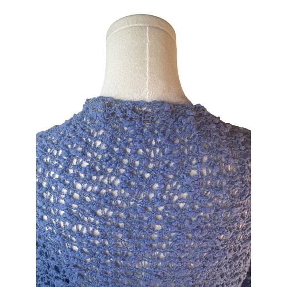 2/$30 Soft Surroundings L/XL Periwinkle Blue Open Weave Cardigan - Picture 13 of 16